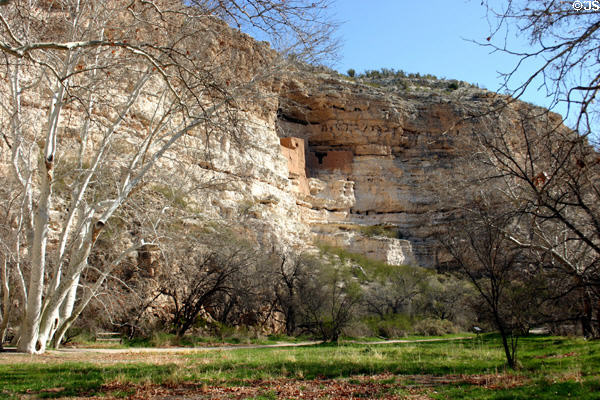 Montezuma Castle National Monument (12th-13thC). AZ. Style: Cliff Dwelling.