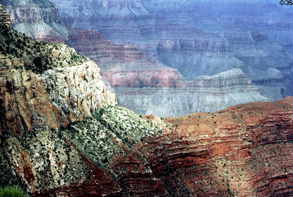 Grand Canyon National Park colored striations. AZ.