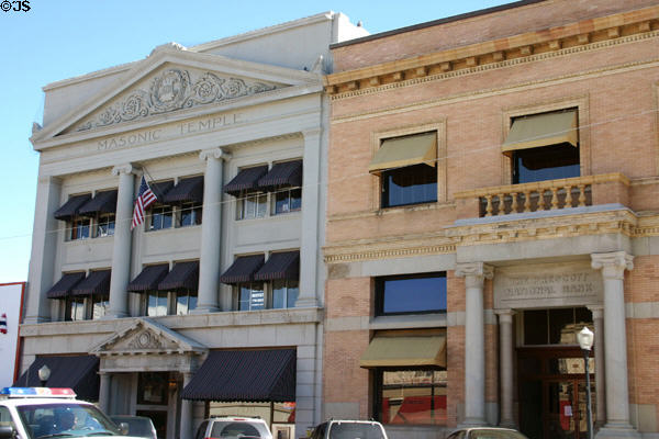 Masonic Temple (1900) & Prescott National Bank (1902). Prescott, AZ. Style: Neoclassical & early Chicago style.