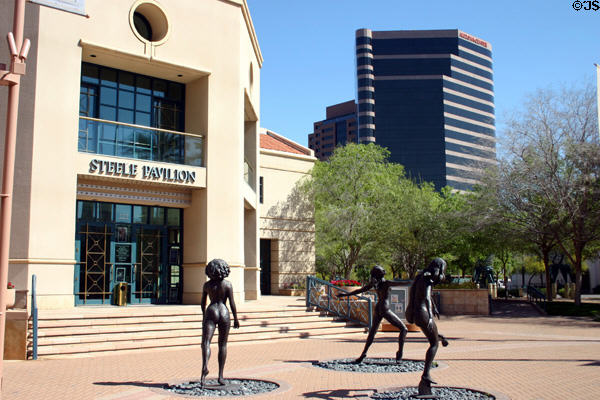 Dancer statues at Steele Pavilion of Herberger Theater Center. Phoenix, AZ.