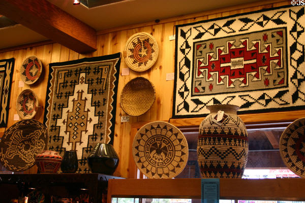 Native baskets & blankets in old town crafts store. Scottsdale, AZ.