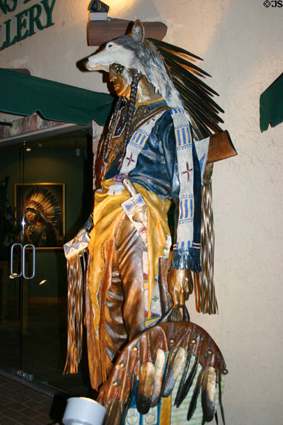 Native warrior statue in old town crafts store. Scottsdale, AZ.