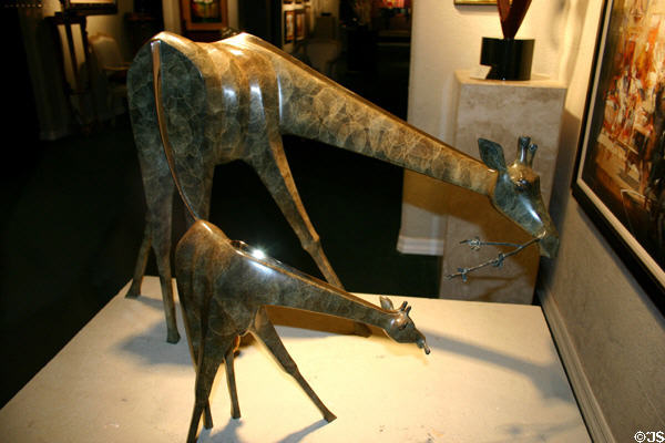 Stone giraffes in old town gallery. Scottsdale, AZ.