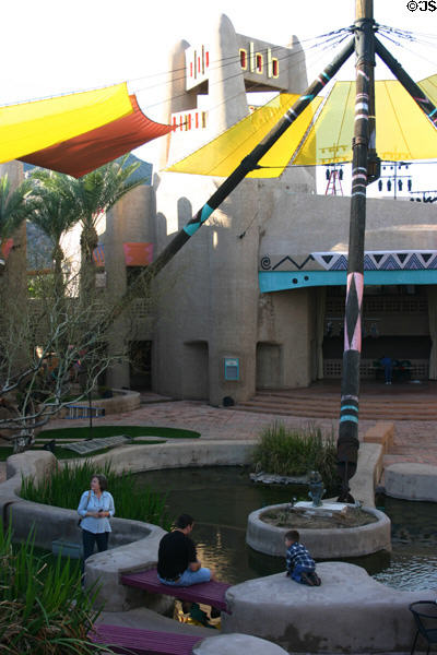 Courtyard fountain of Pedregal Plaza Festival Marketplace. Scottsdale, AZ.
