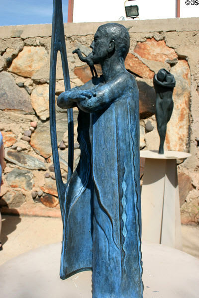 Eye of the Needle (1995) cast bronze sculpture by Heloise Crista at Taliesin West. Scottsdale, AZ.