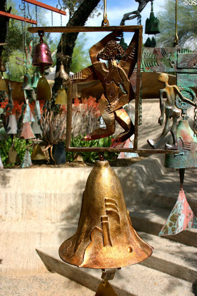 Wind chimes by Paolo Soleri at Cosanti. Paradise Valley, AZ.