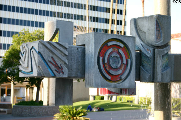 Sculpted fountain by Clement (1970). Tucson, AZ.