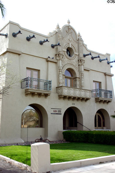 Second Owls Club (1902-3) (378 N. Main Ave.). Tucson, AZ. Style: Mission revival & Sullivanesque. Architect: Trost & Rust.