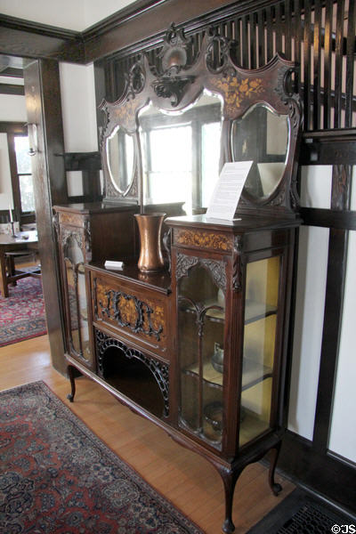 Gilded Age display cabinet in Corbett House at Tucson Museum of Art. Tucson, AZ.