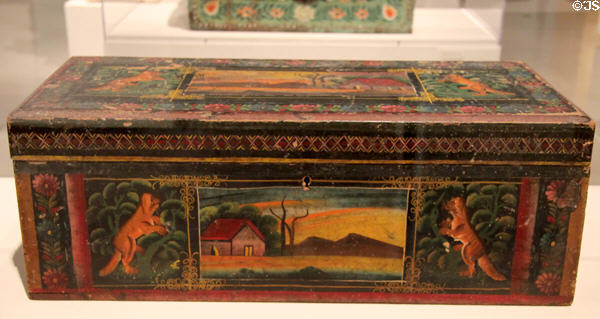Painted trunk (1890-1910) from Olinala, Mexico at Tucson Museum of Art. Tucson, AZ.