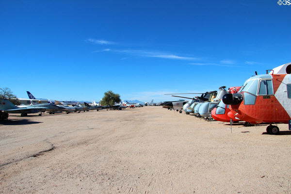 Collection of MiGs & helicopters at Pima Air Museum. Tucson, AZ.