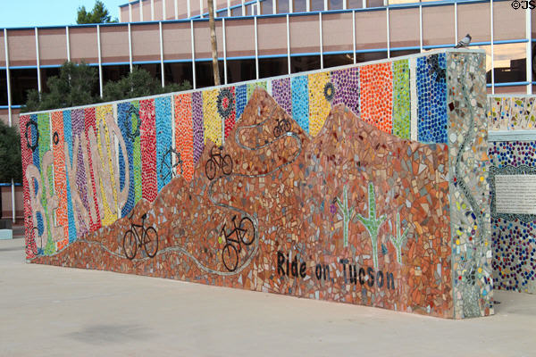 Mosaic kindness mural at base of UniSource Energy Tower. Tucson, AZ.