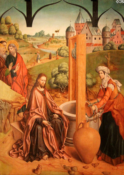 Christ & the Samaritan Woman painting (1480-8) by Fernando Gallego at University of Arizona Museum of Art. Tucson, AZ.