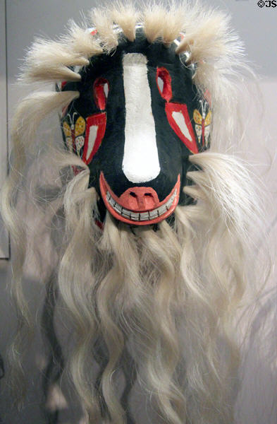 Yaqui (Yoemem) native Pahkola canine mask (1981) from Sonoran coast Mexico at Arizona State Museum. Tucson, AZ.