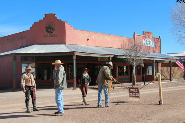 Heritage buildings originally Hafford's Corner Saloon & Sultana Cigar Store & Card Room (Allen at 4th). Tombstone, AZ.