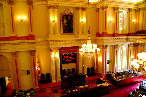 Senate chamber of California State Capitol. Sacramento, CA.