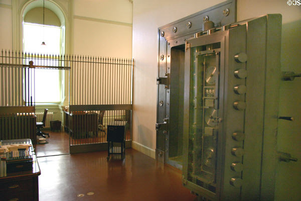 Treasurer's office with walk-in bank vault restored to 1933 as museum in California State Capitol. Sacramento, CA.