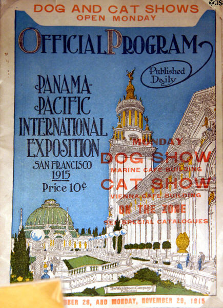 Panama Pacific International Exposition Official Daily Program (1915) displayed in California State Capitol. Sacramento, CA.