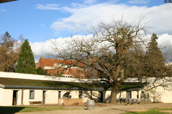 Courtyard & bread oven of Sutter's Fort. Sacramento, CA.