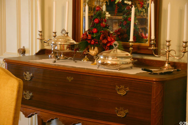Dining room sideboard in California Governor's Mansion. Sacramento, CA.