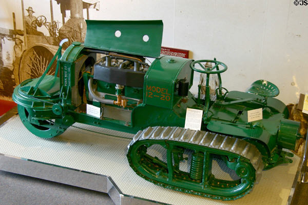 Yuba Ball Tread Tractor (1918) made in Benicia, CA, an early attempt at treaded traction at Gold Rush History Center. Sacramento, CA.
