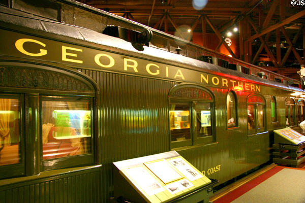Georgia Northern Railroad Gold Coast passenger car at California State Railroad Museum. Sacramento, CA.