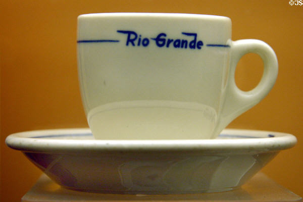 Rio Grande coffee cup at California State Railroad Museum. Sacramento, CA.