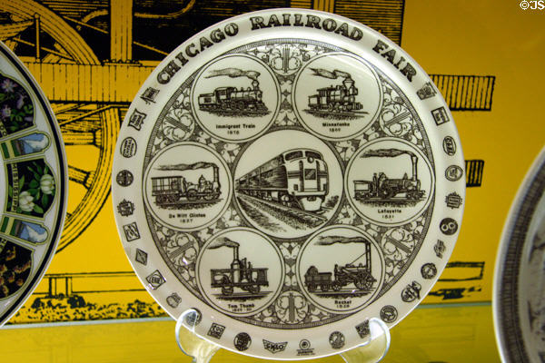 Plate commemorating Chicago Railroad Fair (1948-9) at California State Railroad Museum. Sacramento, CA.