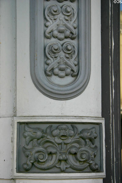 Cast iron facade of Francis William Fratt Building in Old Sacramento. Sacramento, CA.
