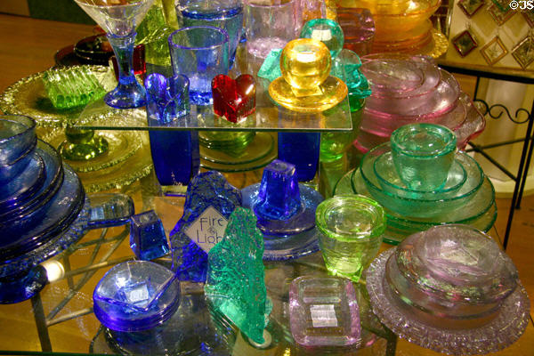 Colored glass in shop in Old Sacramento. Sacramento, CA.