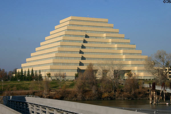 Ziggurat Building enjoys view of Sacramento & Old Sacramento. Sacramento, CA.
