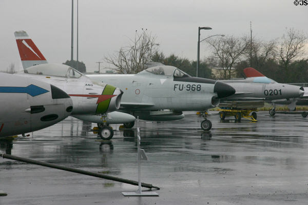 Collection of jets at Aerospace Museum of California. Sacramento, CA.