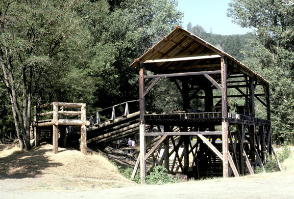 Sutter's Mill in Marshall Gold Discovery State Park where the gold rush started in 1849. Coloma, CA.