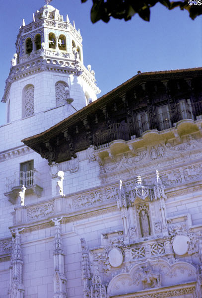 Facade carvings of Hearst Castle. CA.