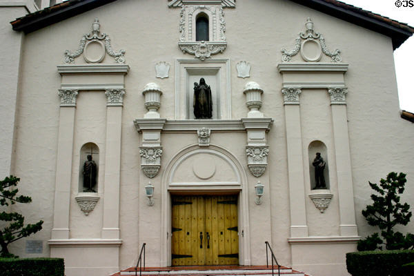 Facade of Santa Clara de Asis Mission. San Jose, CA.
