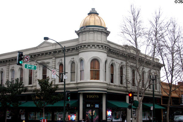 Italianate corner building with tower (1900) (52 east Santa Clara St.). San Jose, CA. On National Register.