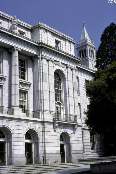 Wheeler Hall (1917) at UC Berkeley. Berkeley, CA. Style: Classical revival. Architect: John Galen Howard. On National Register.