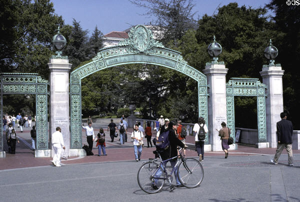 Sather Gate (1910) on UC Berkeley campus. Berkeley, CA. Architect: John Galen Howard. On National Register.