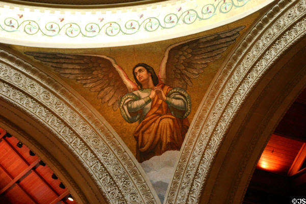 Mosaic angel in Memorial Church at Stanford University. Palo Alto, CA.