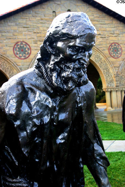 Eustache de St. Pierre in Burghers of Calais group (1884) by Auguste Rodin in Memorial Court at Stanford. Palo Alto, CA.