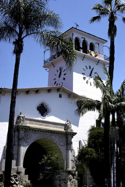 Santa Barbara County Courthouse (1926) (1100 Anacapa St.). Santa Barbara, CA. Architect: William Mooser. On National Register.