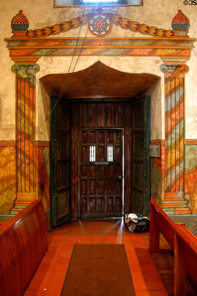 Painted doorway in Santa Barbara Mission. Santa Barbara, CA.