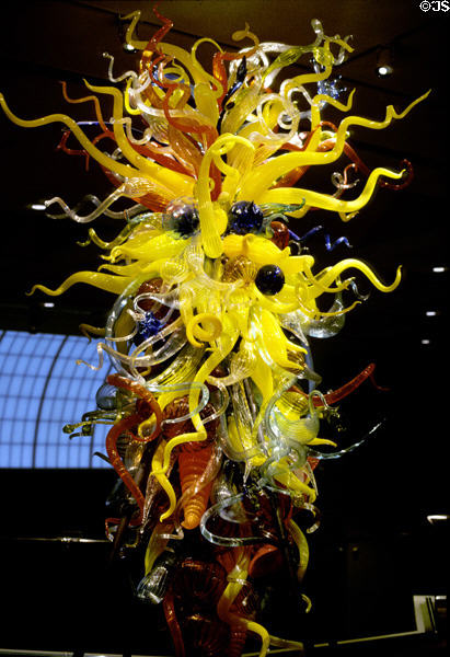 Glass sculpture End of Days #2 by Dale Chihuly at Palm Springs Art Museum. Palm Springs, CA.