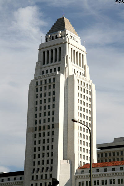 Los Angeles City Hall (1926-28). Los Angeles, CA. Architect: John C. Austin, John Parkinson, Donald B. Parkinson, Albert C. Martin.