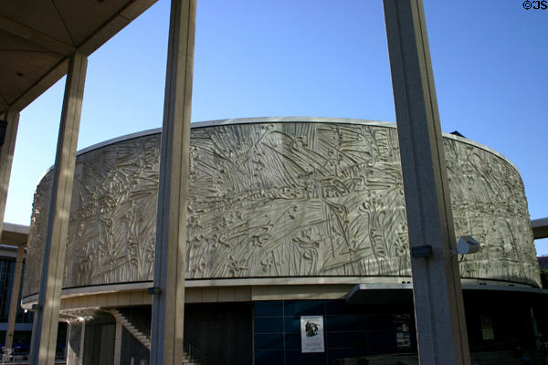 Circular Mark Taper Forum of Los Angeles Music Center (1964-9). Los Angeles, CA. Architect: Welton Becket & Assoc..