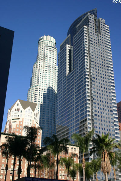 First Interstate World Center & Gas Company Tower above Pershing Square. Los Angeles, CA.