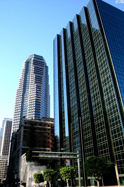 Manulife Plaza & hexagonal Figueroa at Wilshire building. Los Angeles, CA.