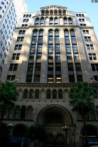 Fine Arts Building (1927) (12 floors) (811 West 7th St.). Los Angeles, CA. Style: Romanesque. Architect: Walker & Eisen. On National Register.