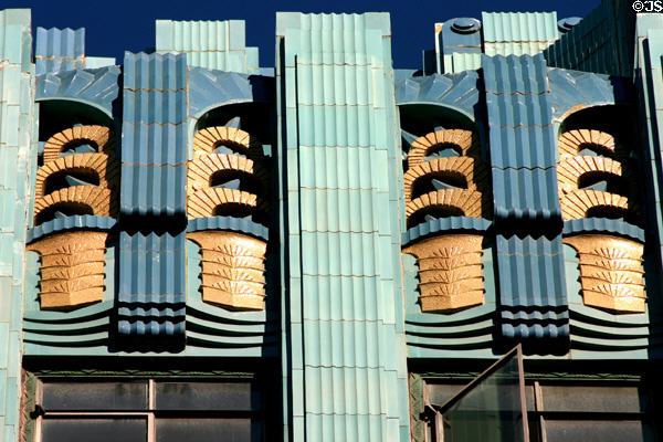 Art Deco panels of Eastern Columbia Building. Los Angeles, CA.