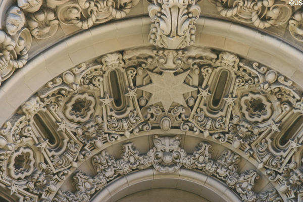Details of entry arch of Million Dollar Theater. Los Angeles, CA.